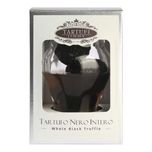 zwarte truffel in potje met luxe cadeauverpakking